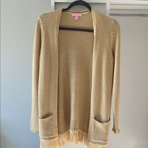 Lilly Pulitzer Women's Gold Fringe Sweater